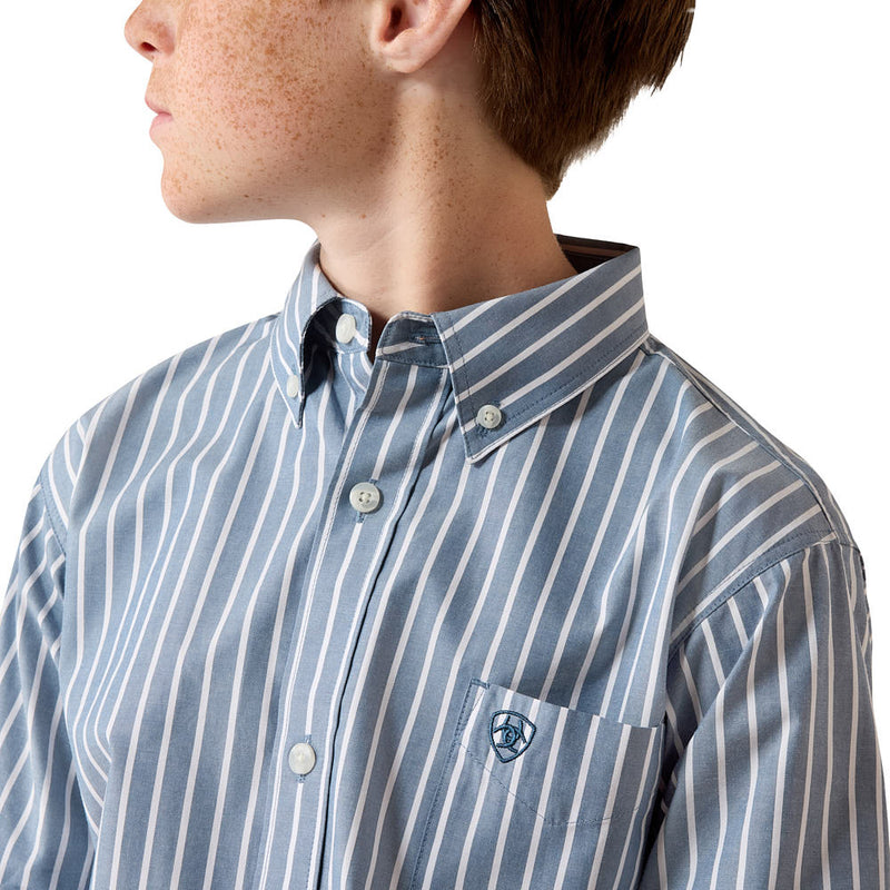 Ariat Boy's Teal Stripe Pro Series Delaney Shirt