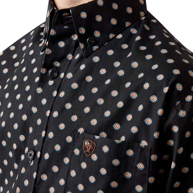 Ariat Boy's Black Print Larsen Shirt