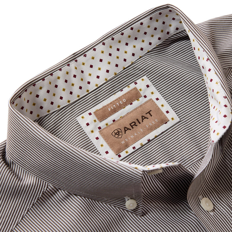 Ariat Men's Coffee Bean Stripe Wrinkle Free Randolph Shirt