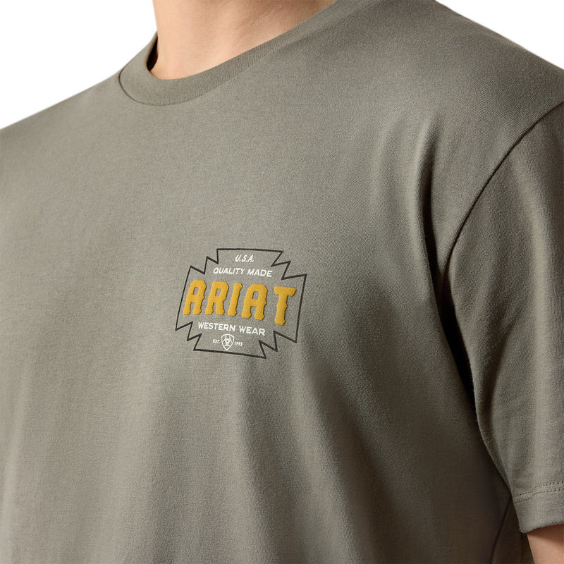 Ariat Men's Castor Grey Southwest Cross Badge Tee Shirt