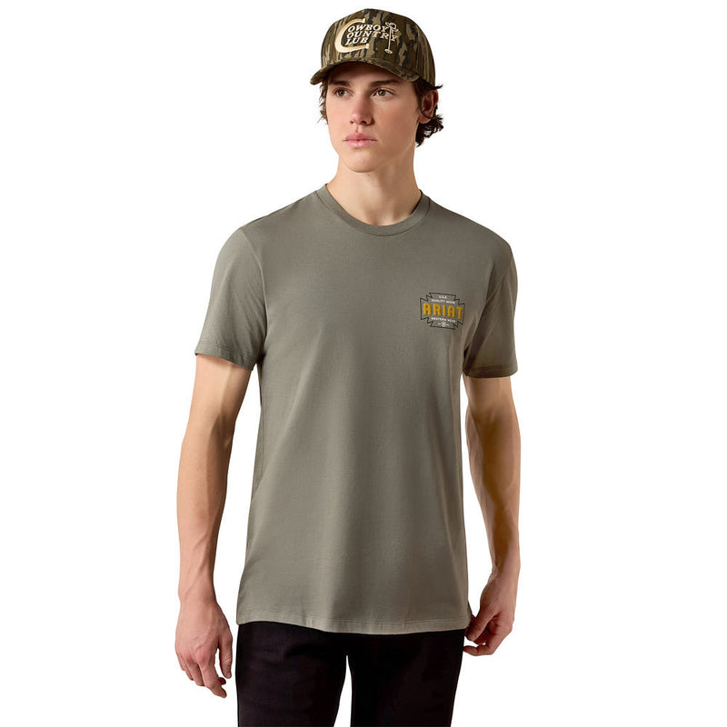 Ariat Men's Castor Grey Southwest Cross Badge Tee Shirt