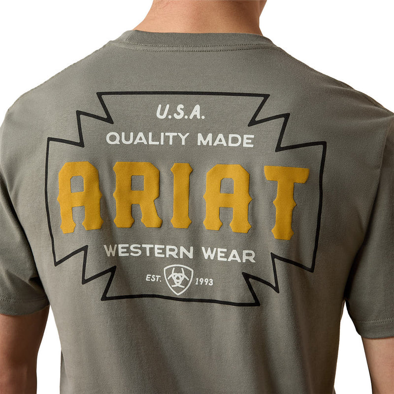Ariat Men's Castor Grey Southwest Cross Badge Tee Shirt