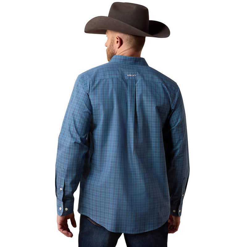 Ariat Men's Samuel Blue Fusion Plaid Wrinkle Free Shirt