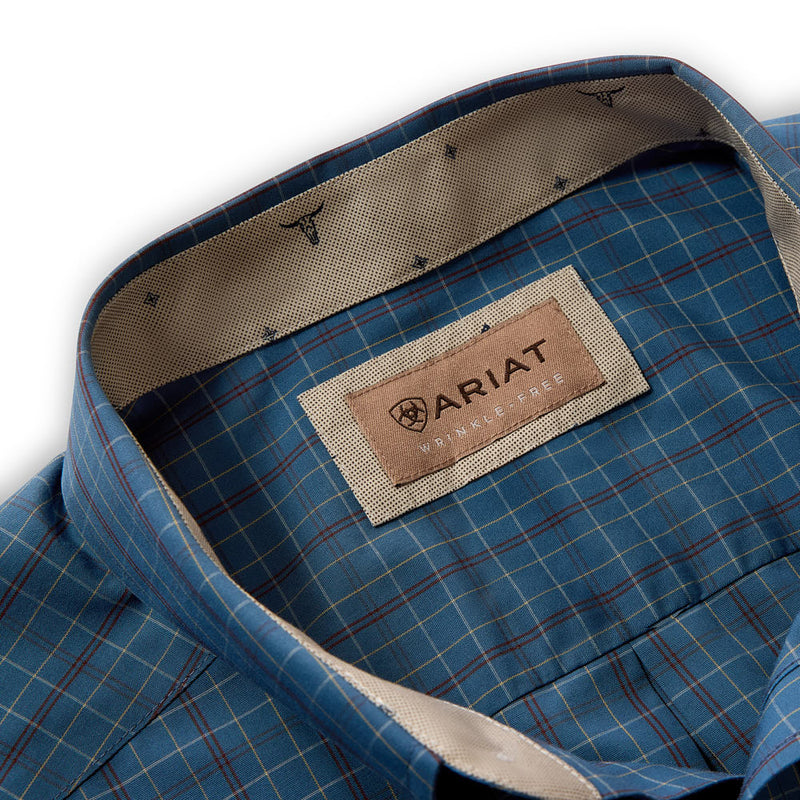Ariat Men's Samuel Blue Fusion Plaid Wrinkle Free Shirt