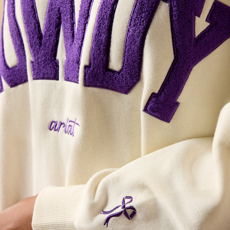 Ariat Women's Cream & Purple Collegiate Sweatshirt