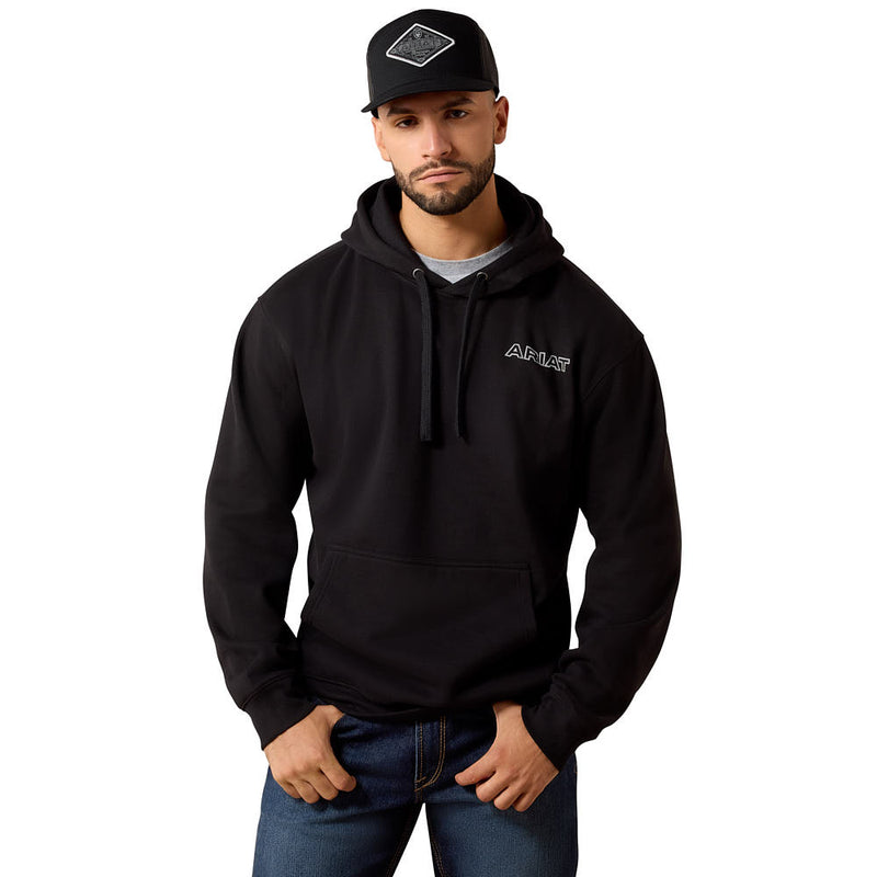 Ariat Men's Black Chalk Diamond Patriot Hoodie