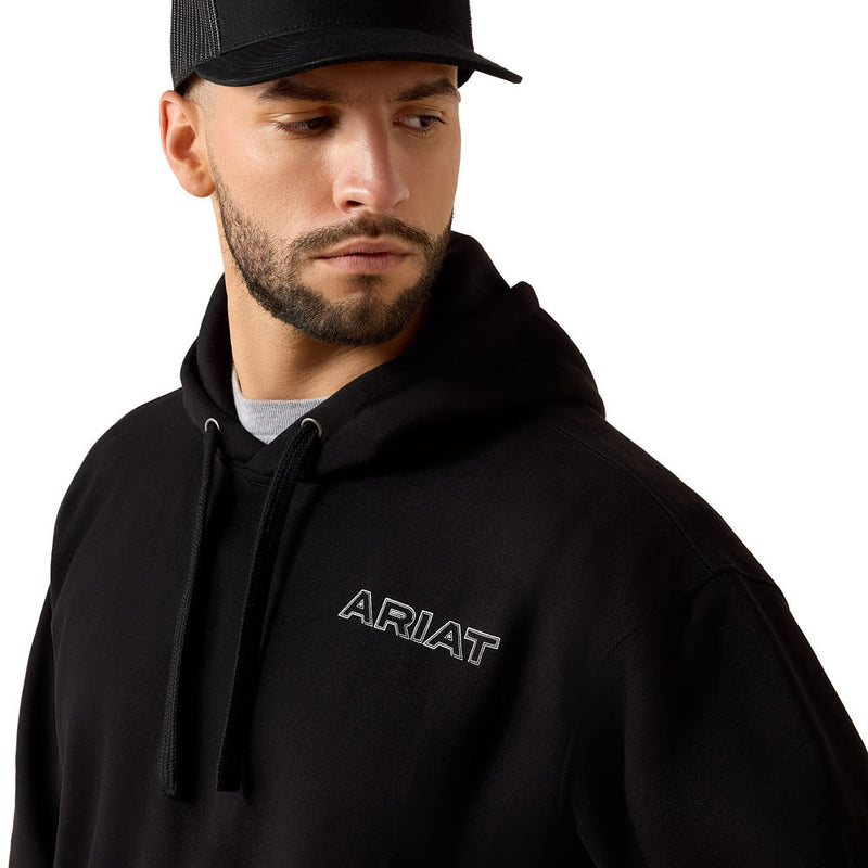 Ariat Men's Black Chalk Diamond Patriot Hoodie