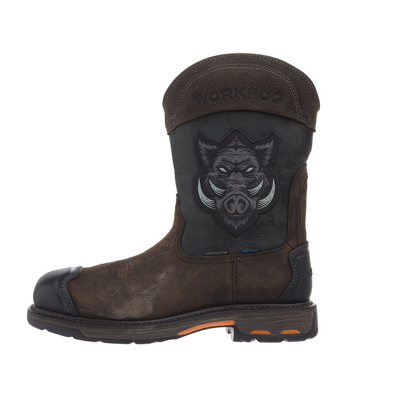 Ariat Men's WorkHog Full Boar 11in Brown Waterproof Composite Toe Work Boot