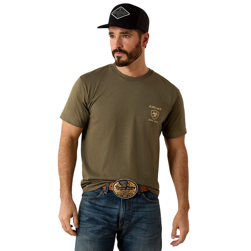 Ariat Men's Military Green Holiday Tee Shirt