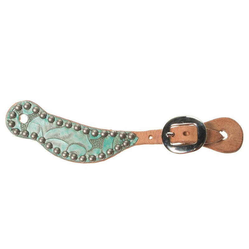 Youth Turquiose Rose Spur Straps