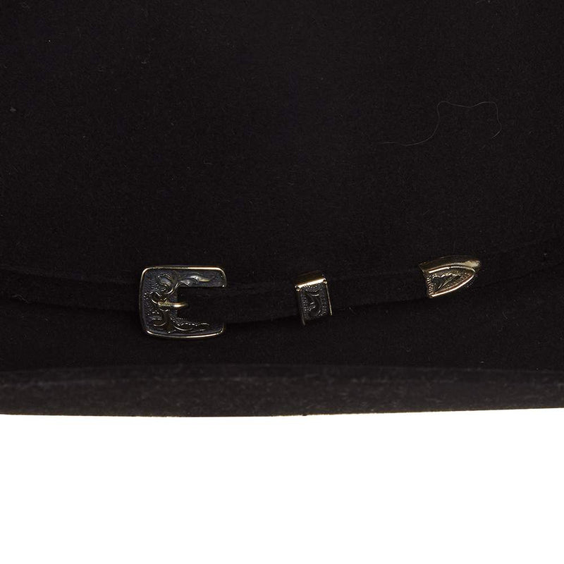 American Hats AHC 100X Black Self Band 4 1/4in. Brim Open Crown Felt Cowboy Hat