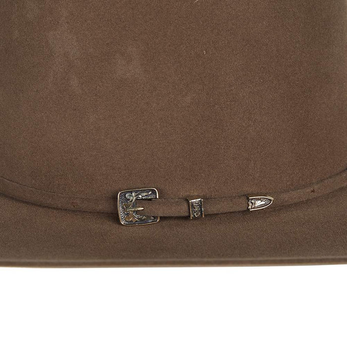 American Hats AHC Pecan 100X Self Band 4 1/4in. Brim Felt Cowboy Hat