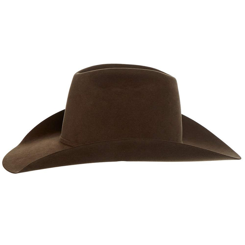 American Hats AHC Pecan 100X Self Band 4 1/4in. Brim Felt Cowboy Hat