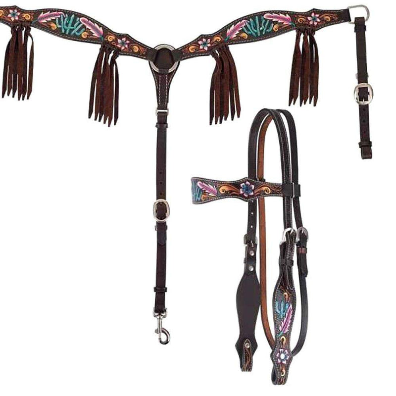 Circle Y Saddlery Desert Feather Browband Headstall