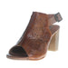 Women's Tan Floral Tooled Leather Heel