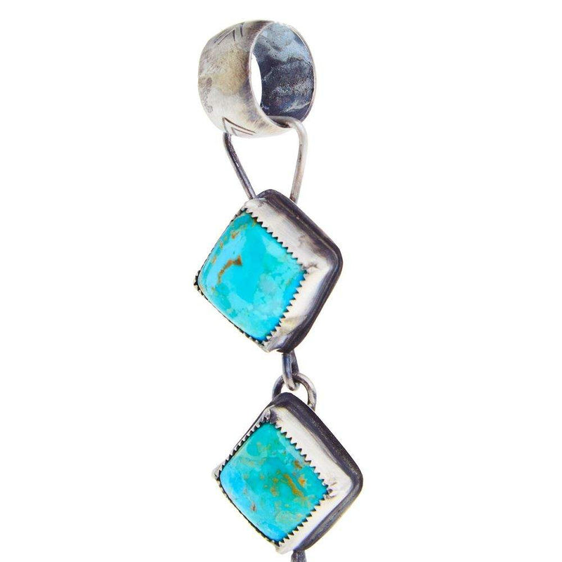 Horse Money Turquoise Leddy Lariat Pendant
