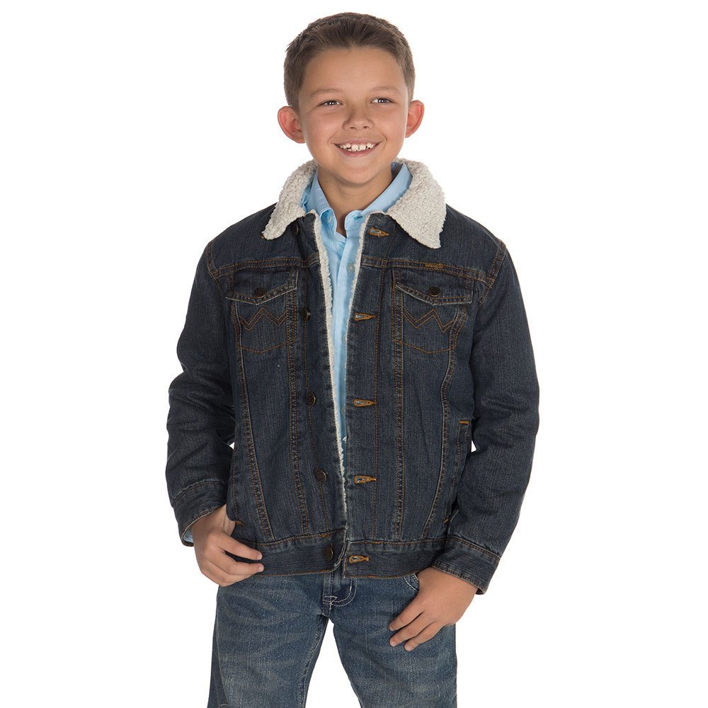 Boy’s Wrangler® Blanket Lined Denim Jacket in Rustic Blue