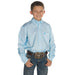 Boys Tencel Teal Striped Long Sleeve