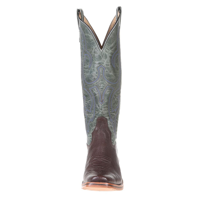 Rios Of Mercedes Women's Ride Ready Nicotine Smooth Ostrich 15` Green Top Boot
