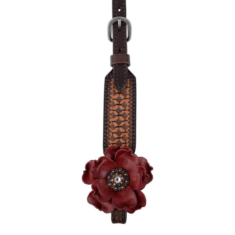 Circle Y Saddlery Sarah Rose Vintage Rose Gag Cheek Single Ear Headstall
