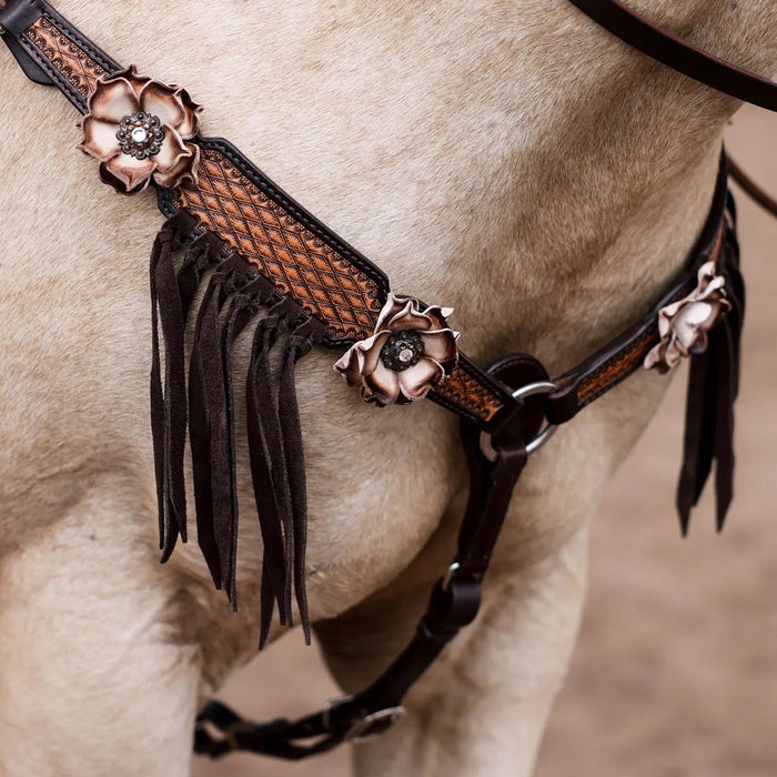 Circle Y Saddlery Dusty Rose Fringe Breast Collar