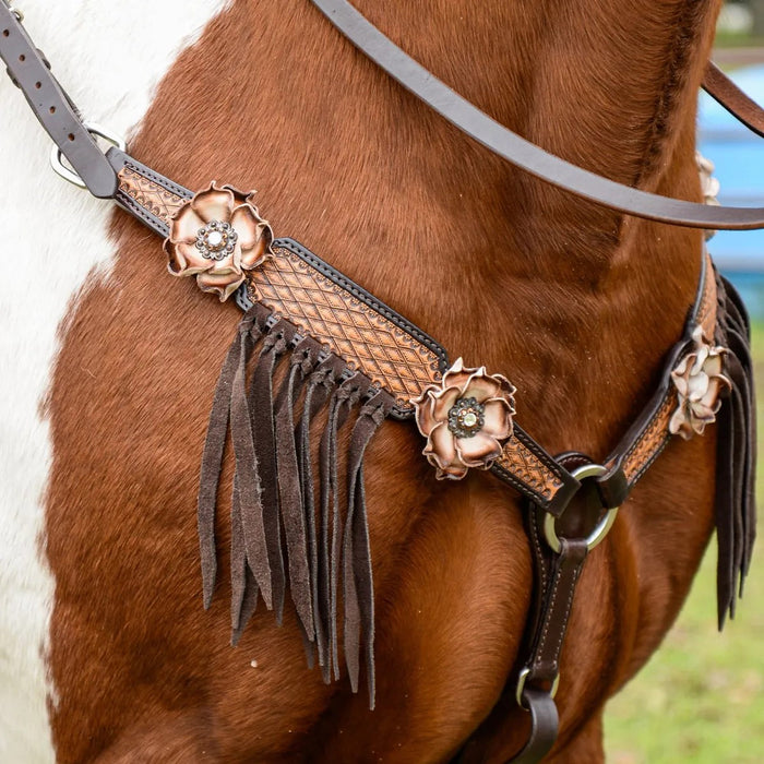 Circle Y Saddlery Dusty Rose Fringe Breast Collar