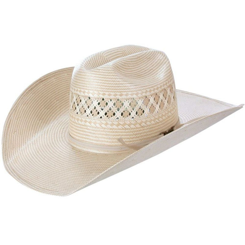 Co Two-Toned Vented Tan and Ivory Straw Cowboy Hat