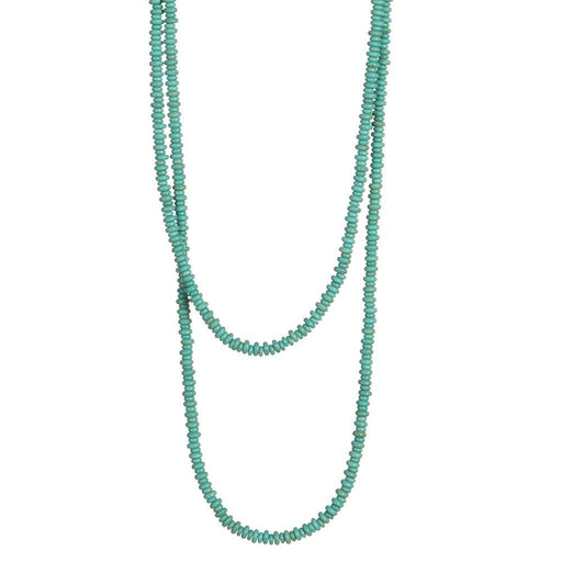 66"Turquoise Rondelle Bead Necklace
