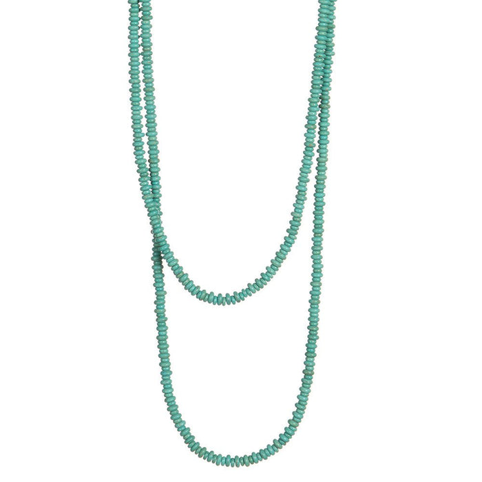 66"Turquoise Rondelle Bead Necklace