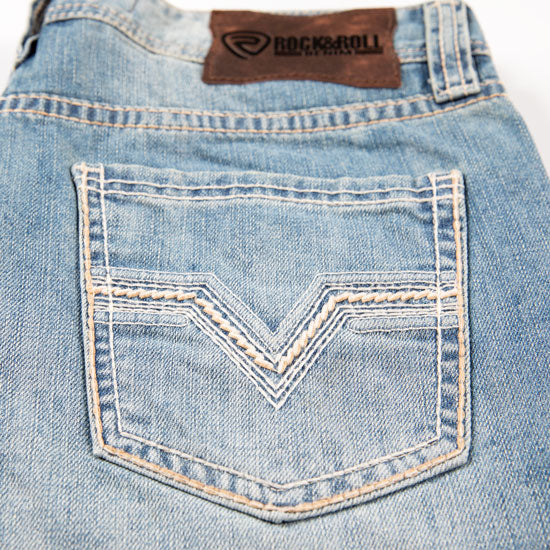 Rock & Roll Denim Double Barrel Straight Vintage Stitch Jeans