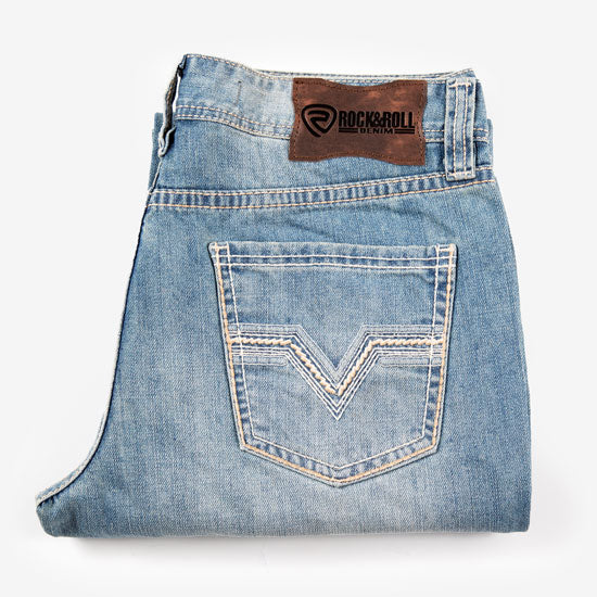 Rock & Roll Denim Double Barrel Straight Vintage Stitch Jeans