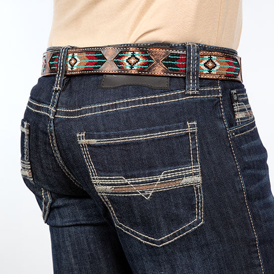 Rock & Roll Denim Revolver Reflex Pleather Embroidered Jeans