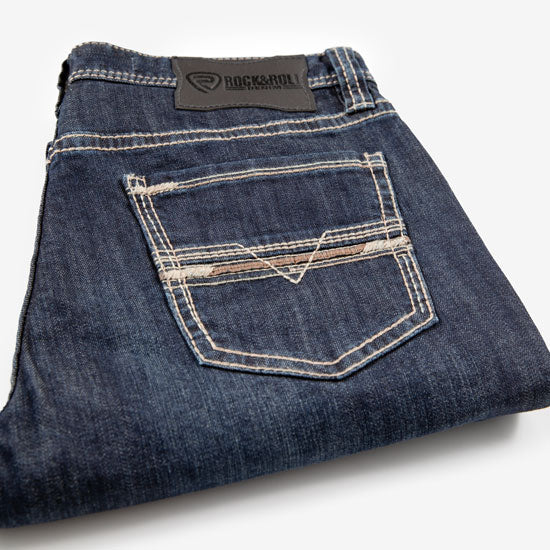Rock & Roll Denim Revolver Reflex Pleather Embroidered Jeans