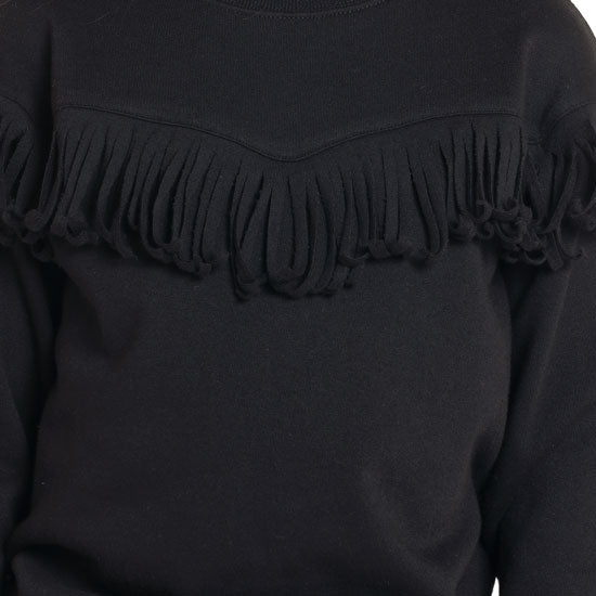 Rock & Roll Denim Girls' Black Fringe Sweater