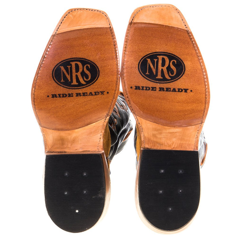 Rios Of Mercedes Men's Ride Ready Rust Crazy Horse Roughout 15in. Navy Bulldozer Top Boot