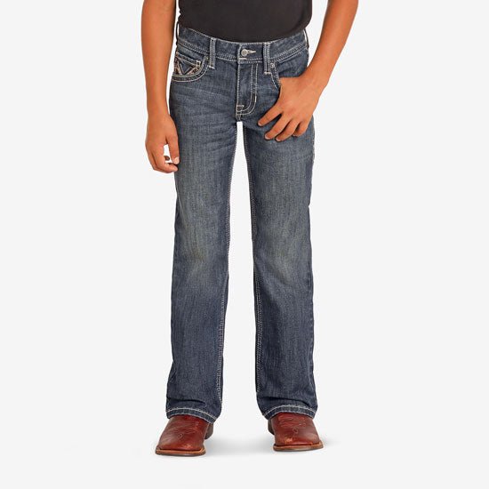 Rock & Roll Denim Boys' Two Toned Embroidery Bootcut Jeans