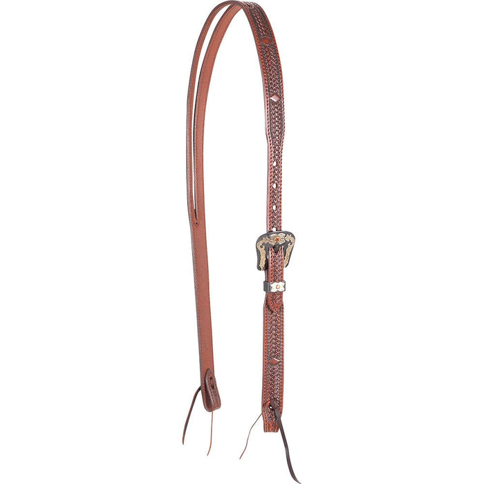 Antique Slip Ear Headstall with Diamond Tooling