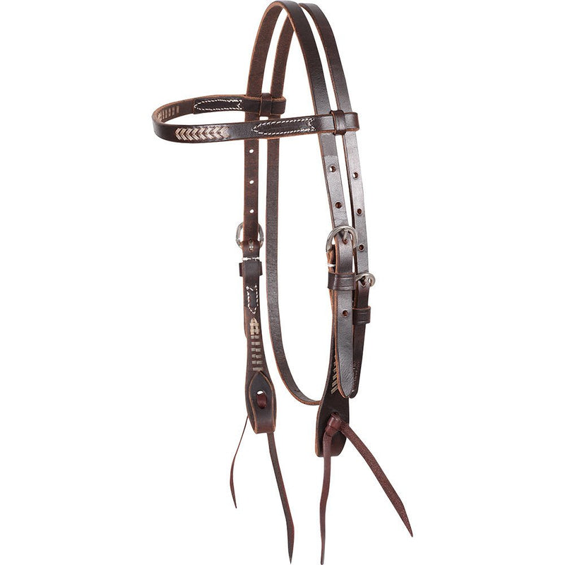 Rawhide Laced Chocolate Browband Headstall