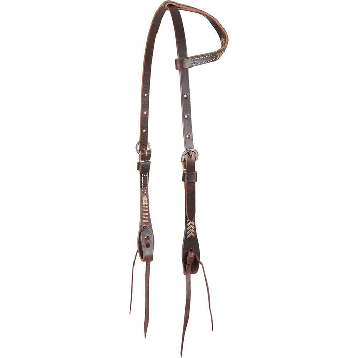 Rawhide Laced Chocolate Single Ear Headstall