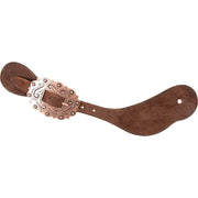 Martin Saddlery Chocolate Roughout Leather Men's Spur Straps with Copper Cart Buckle