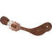 Chocolate Roughout Leather Men's Spur Straps with Copper Cart Buckle