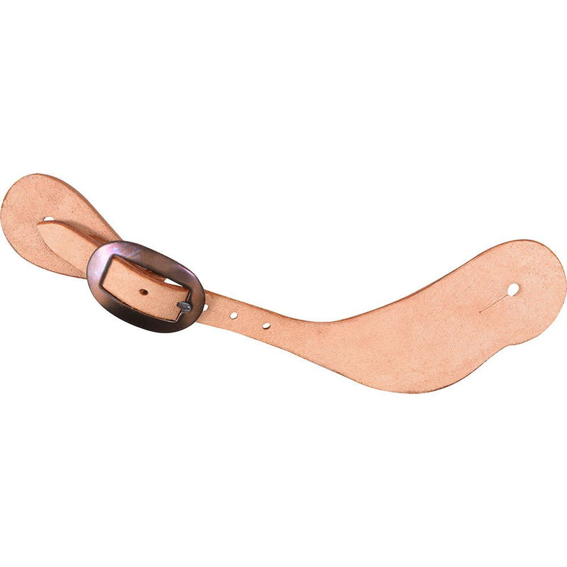 Natural Leather Men's Spur Straps with Antique Copper Cart Buckle