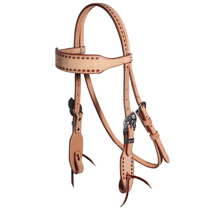Professional's Latigo Buckstitch Elvis Rough Out Browband