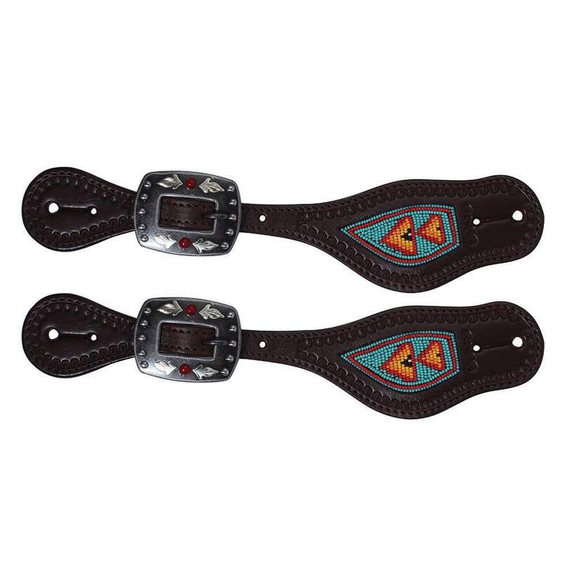 Professionals Choice Professional's Turquoise/Red Beaded Spur Straps
