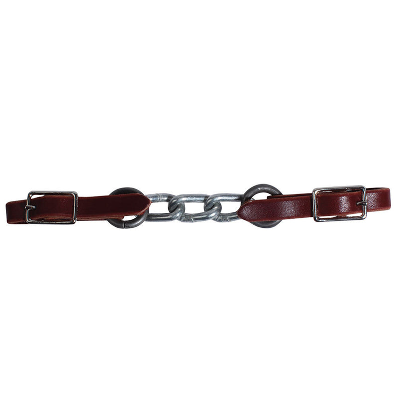 3 Link Burgundy Latigo Curb Strap