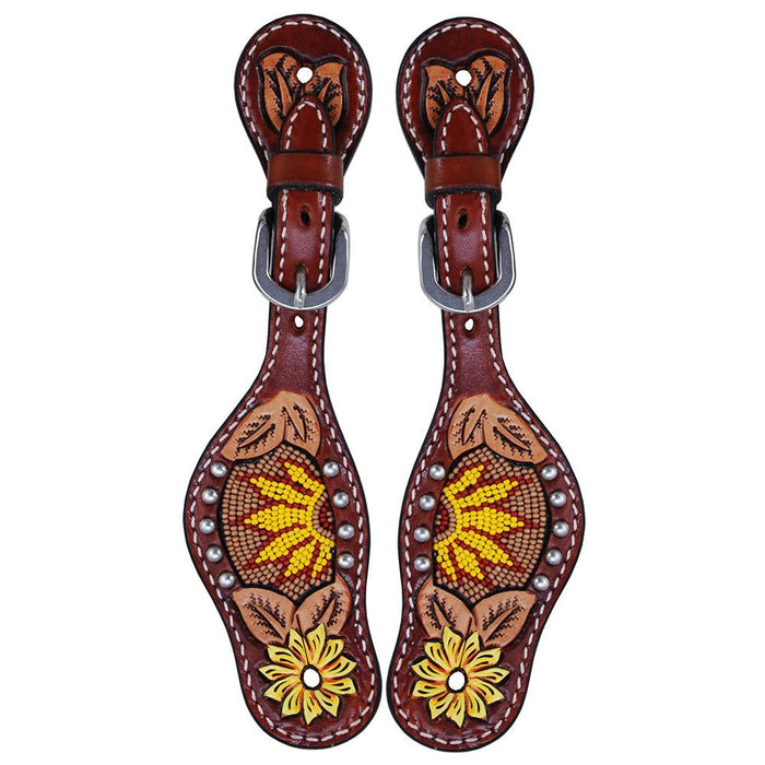 Beaded Sunflower Youth Spur Straps
