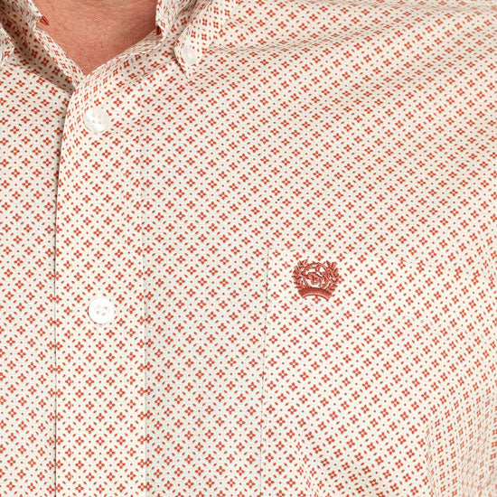 Cinch Men's Cream Print Button Down Shirt