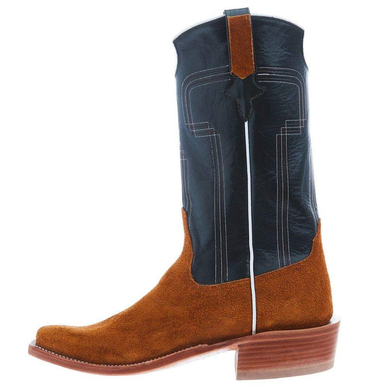 Rios Of Mercedes Mens Rust Rough Out Crazy Horse 13 Green Velvet Kidskin Top KS Toe Boot