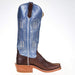 Rios Of Mercedes Women's Ride Ready KangoTobacco Smooth Ostrich 15in. Blue Top Cowgirl Boot