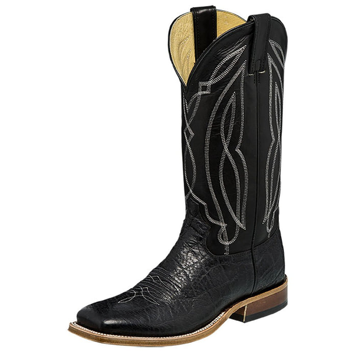 Tony Lama Men's Flat Black Cow w/Black Ranch Top Boots — NRS